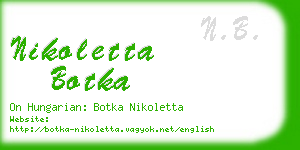 nikoletta botka business card